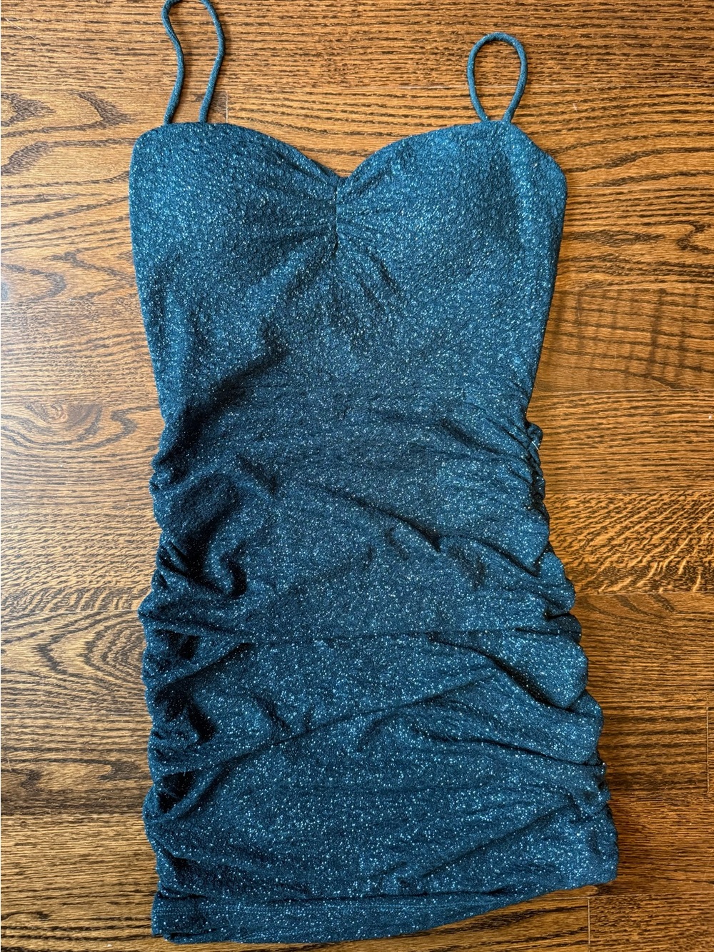 Windsor Sparkle Teal Ruched Mini Dress